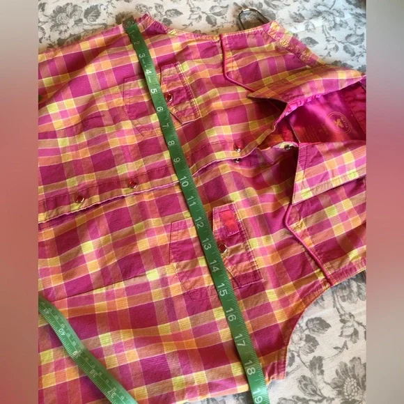 Women’s sleeveless western pink plaid shirt - Picture 6 of 6